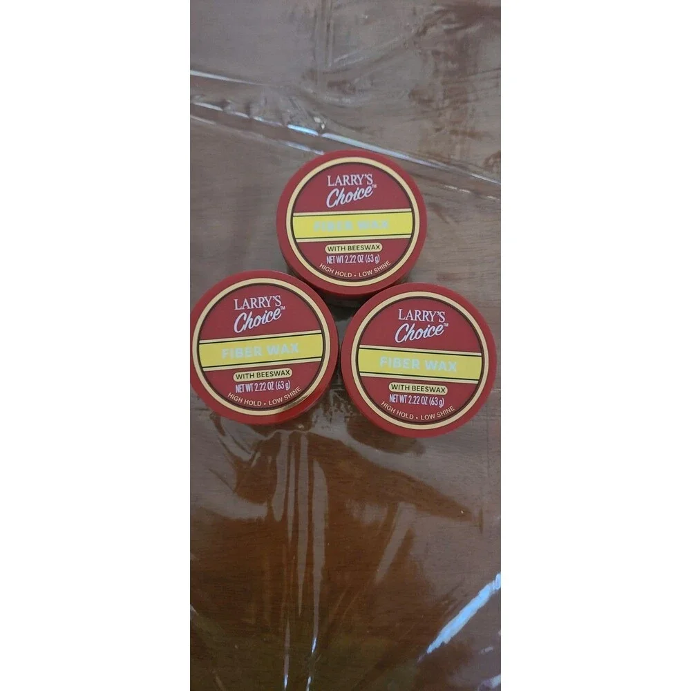 Lot Of 3 Larry's Choice Fiber Wax w/Beeswax High Hold Low Shine 2.22 oz Each